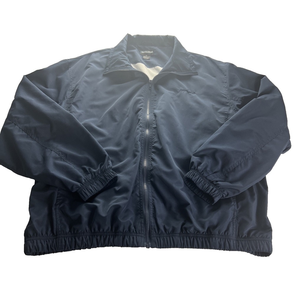 Bolle Tennis Mens Jacket Size XL‎ Wind Breaker Full Zip Navy Blue Pockets B38